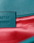 Velvet Matelasse Mini GG Marmont Shoulder Bag Pavone Cyan