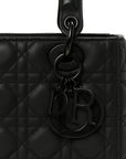 Ultra Matte Calfskin Cannage Medium Lady D1OR Black