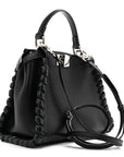 Nappa Lace Up Mini Peekaboo Iconic Satchel Black