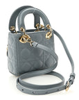 Lambskin Cannage Micro Lady D1OR Cloud Blue