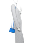 Shiny Nappa Micro Peekaboo Iconic Satchel Blue Royal