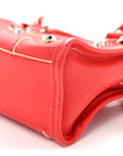 Supple Grained Calfskin Classic Silver Hardware Highlight Mini City Rouge Fraise