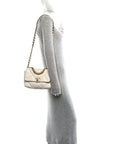Goatskin Quilted Medium CHNL 19 Flap White