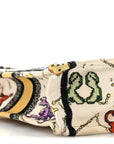 Canvas Embroidered Pixel Zodiac Mini Book Tote Phone Bag Latte Multicolor