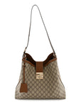 GG Icon Monogram Padlock Shoulder Bag Beige Dark Brown