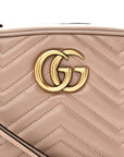 Calfskin Matelasse Small GG Marmont Chain Shoulder Bag Porcelain Rose