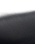 Goatskin Quilted Medium CHNL 19 Flap Navy Blue