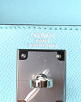 Madame Calfskin Kelly Sellier 25 Bleu Du Nord