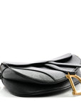 Grained Calfskin Saddle Bag Black