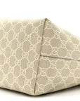 GG Supreme Monogram Textured Dollar Calfskin Web Medium Ophidia Shopping Tote Beige Mystic White Oatmeal