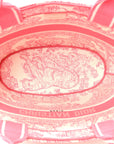 Canvas Embroidered D1ORiviera Toile De Jouy Panier Chapeau Tote Peony Pink