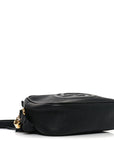 Pebbled Calfskin Small Soho Disco Bag Black