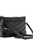 Calfskin Y Quilted Monogram Toy Loulou Crossbody Bag Black
