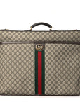 GG Supreme Monogram Textured Dollar Calfskin Web Ophidia Savoy Garment Bag Beige Ebony New Acero