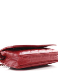 Caviar Quilted Wallet on Chain WOC Red