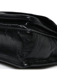 Crinkled Calfskin Matelasse Monogram Baby Niki Chain Satchel Black
