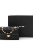 Caviar Quilted Small Double Flap Black