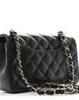 Lambskin Quilted Mini Rectangular Flap Black