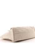 Linen Vitello Large Logo Tote Natural