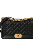 Caviar Quilted Medium Boy Flap Black