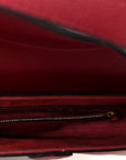 Grained Calfskin Saddle Bag Red