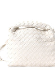 Calfskin Intrecciato Mini Hop White