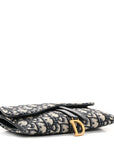 Oblique Saddle Chain Long Wallet Blue