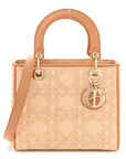 Raffia Medium Lady D1OR Bag Beige