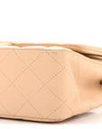 Lambskin Quilted Medium Double Flap Beige