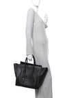 Drummed Calfskin Mini Luggage Black