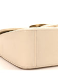 Calfskin Matelasse Mini GG Marmont Top Handle Shoulder Bag White