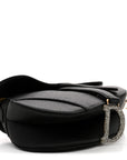 Satin Crystal Mini Saddle Bag Black