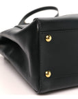 Vitello Morgan Shiny Nappa Medium Peekaboo Iconic Satchel Black Rosa Plaster