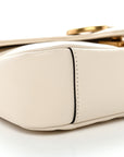 Calfskin Matelasse Mini GG Marmont Shoulder Bag White