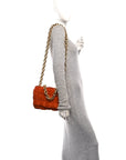 Suede Maxi Intrecciato Padded Chain Cassette Crossbody Bag Maple