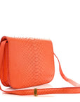 Snakeskin Medium Classic Box Flap Orange