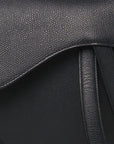 Grained Calfskin Saddle Bag Black