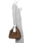 Intrecciato Medium Campana Shoulder Bag Tannin