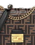 Vitello Liberty Bi-Color FF 1974 Embossed Small Kan U Shoulder Bag Maya Black