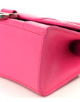 Shiny Box Calfskin Hourglass Top Handle Bag XS Acid Fuchsia