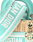 Wicker Oblique Mini Lady D1OR Bag Aquamarina