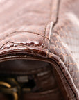 Snakeskin Matelasse Medium GG Marmont Slim Tote Brown