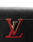 Taurillon Capucines MM Black Beige Red