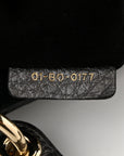Metallic Grained Calfskin Cannage Medium Supple Lady D1OR Steel