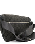 GG Supreme Monogram Textured Dollar Calfskin Ophidia Belt Bag Grey Black Graphite Grey
