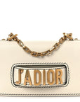 Grained Calfskin Mini J'AD1OR Chain Flap Bag Latte