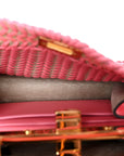 Vitello King Shiny Nappa Intreccio Petite Peekaboo I SEE U Satchel Pink Dalia