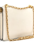 Calfskin J'AD1OR Chain Flap Bag Off White