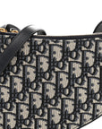 Oblique Saddle Pouch With Strap Navy Blue