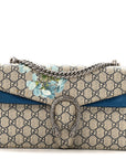 GG Supreme Monogram Blooms Small Dionysus Shoulder Bag Beige Navy Vintage Blue